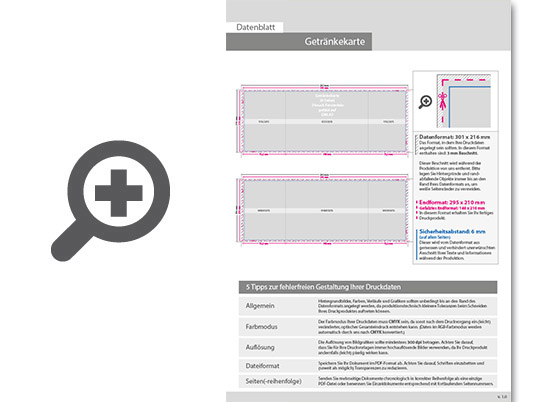 Product Bild getr__nkekarte__gefalzt_auf_din_a5__6-seiter_(2-bruch_fensterfalz)