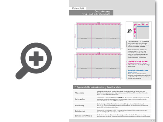 Product Bild getr__nkekarte__gefalzt_auf_17_0_cm_x_24_0_cm__6-seiter_(zickzackfalz)