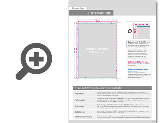 Product Bild hochzeitszeitung_mit_drahtheftung__endformat_din_a4__92-seitig